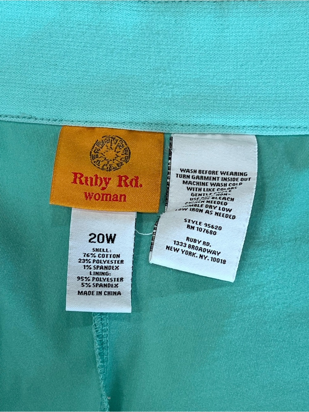 Ruby Rd. Bright Turquoise Mini Skort with Patch Pockets - Picture 2 of 6